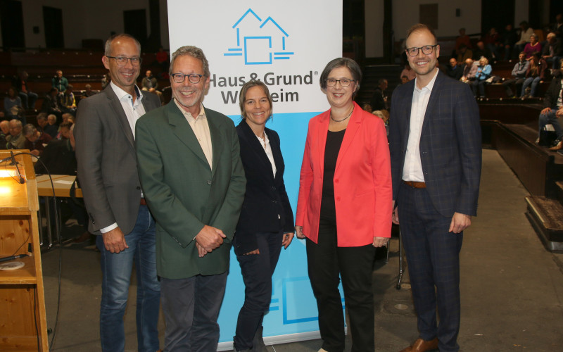 v.l.n.r.  RA Pascal de Coulon, RA Christian Lex, Vorstand Haus & Grund Weilheim, Rain Dr. Maria Hagenauer, Dr. Ulrike Kirchhoff, Vorstand Haus & Grund Bayern, Lorenz Härtl, 2. Vorstand Haus & Grund Weilheim